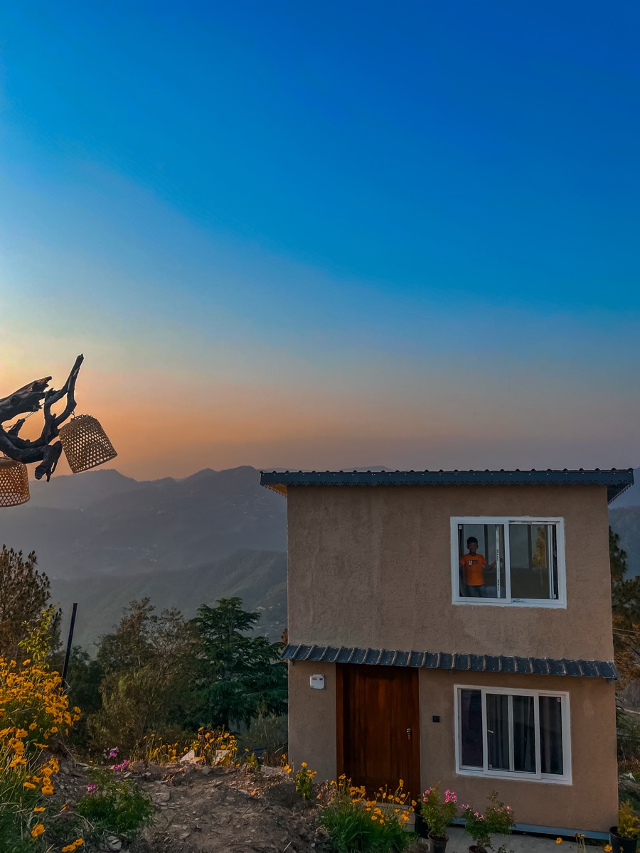Twilight over the retreat, valley below