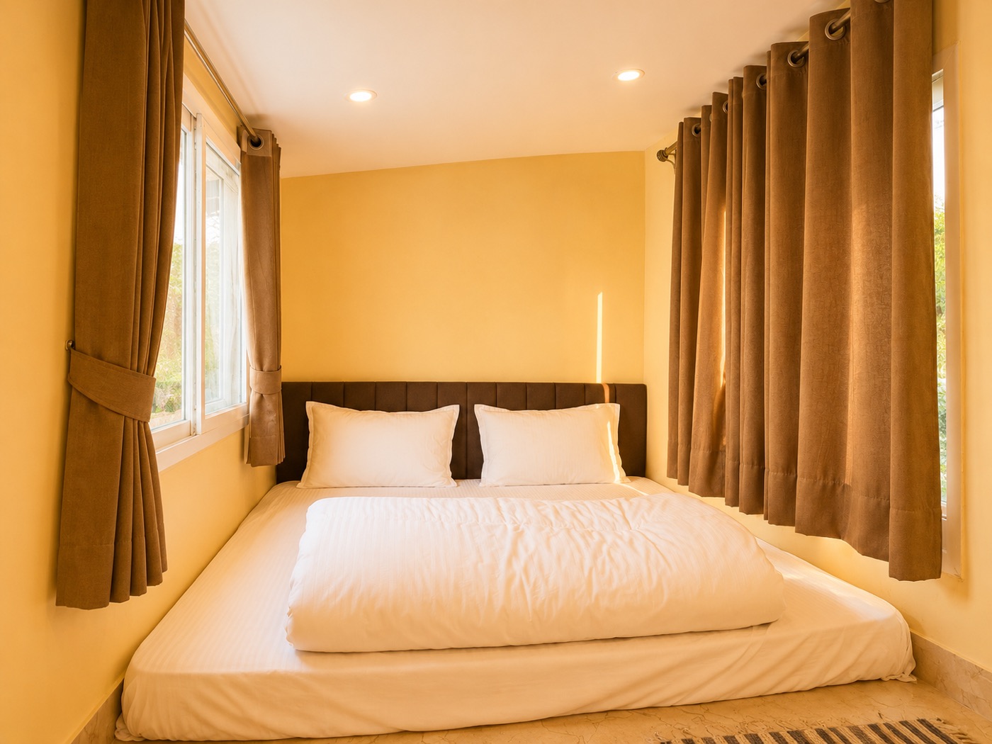 Attic suite second bedroom with light