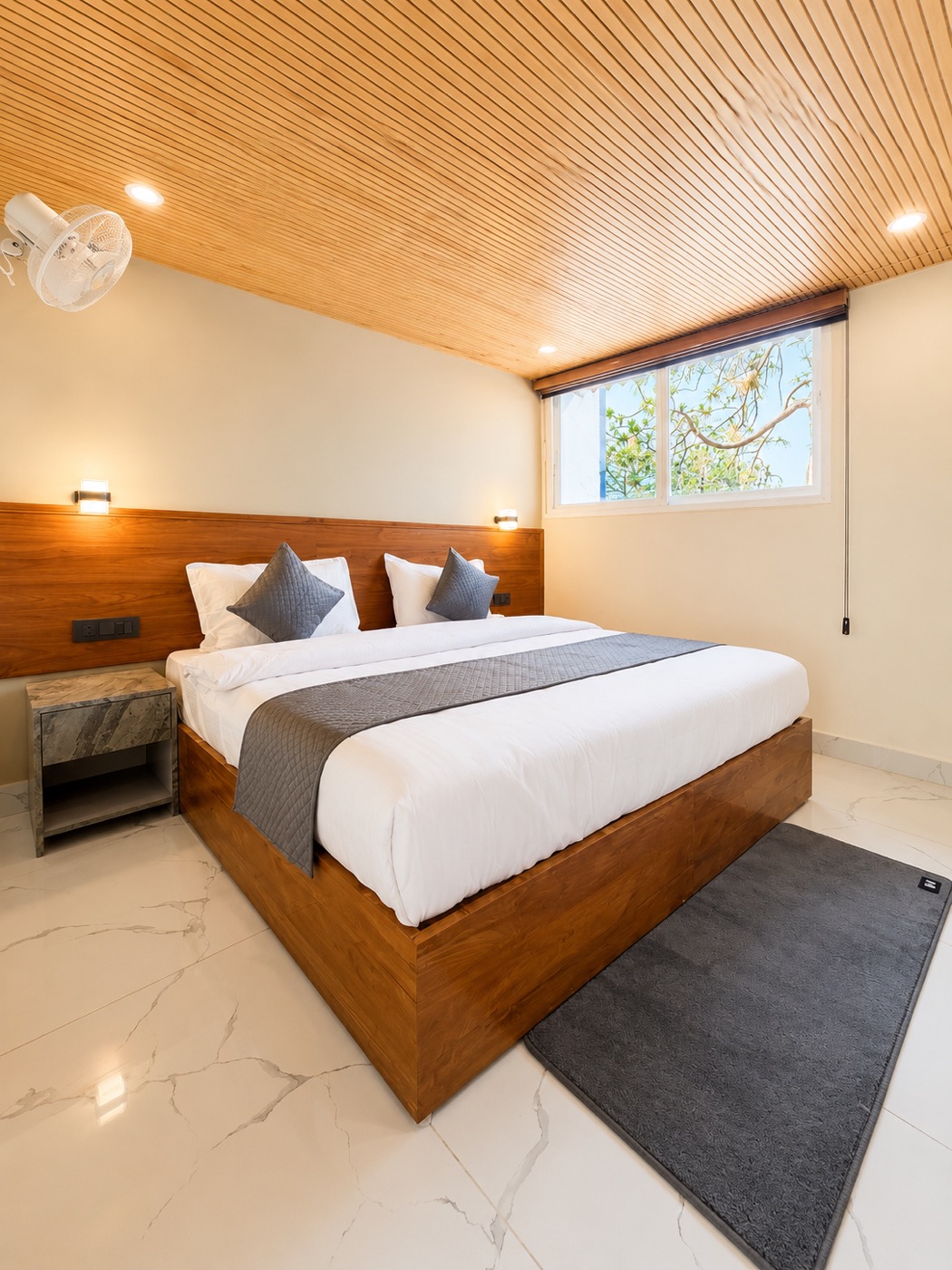 Workation at Moksha Retreat — peaceful room with mountain view