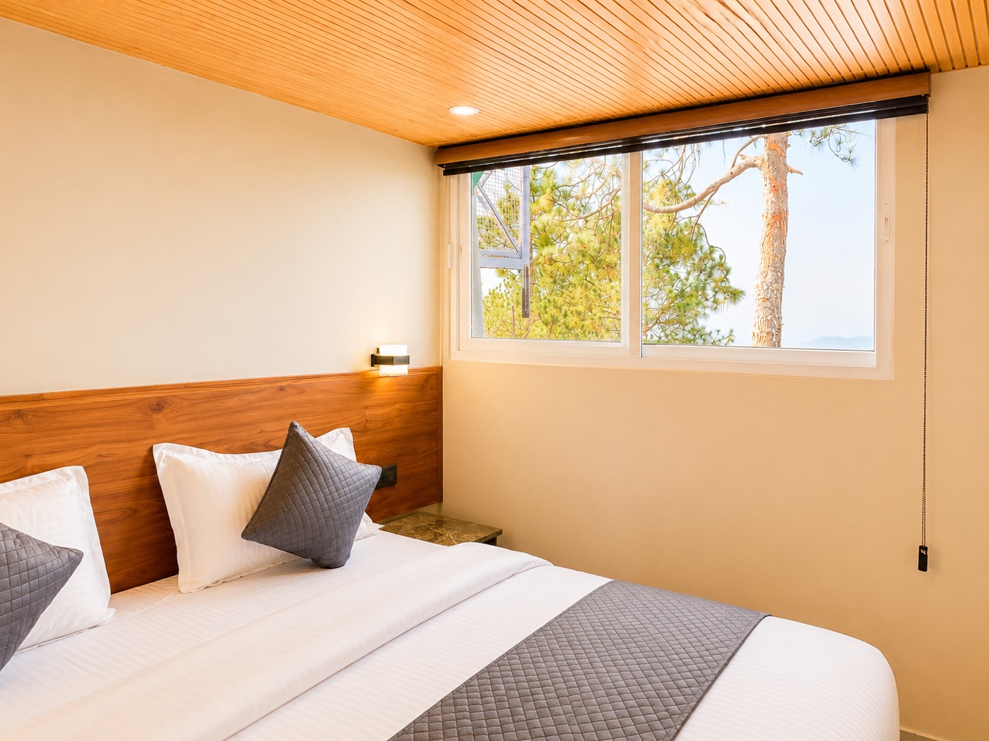 Himalayan Heights room with forest view from window