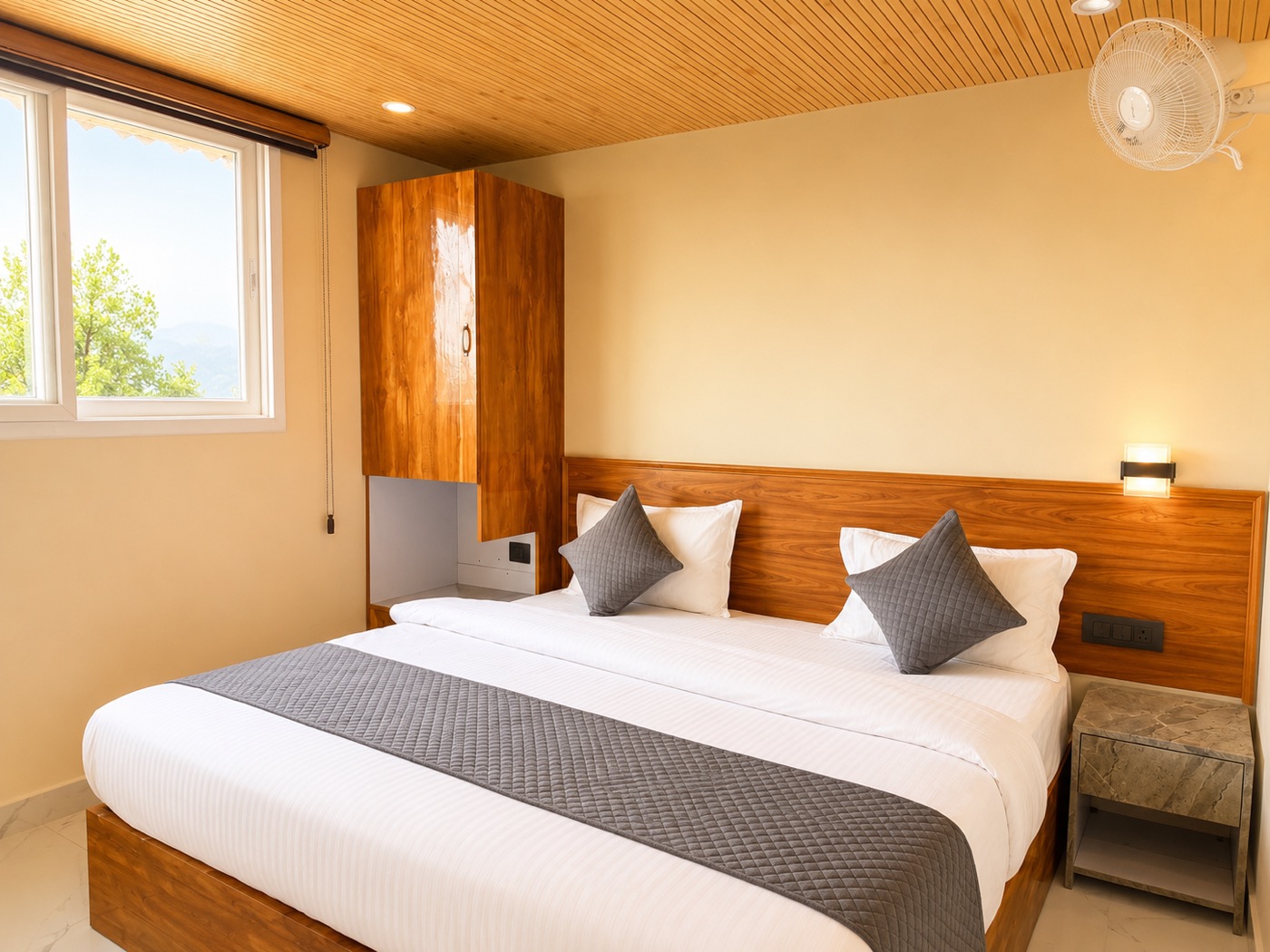 Himalayan Heights room wide view showing wardrobe